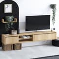 Pikkukuva 1 / 5: Chic Home Harri TV-taso 180 cm + seinähylly, vaaleanruskea