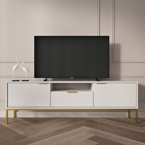 Kocot Austin TV-taso L135 cm, valkoinen/kulta
