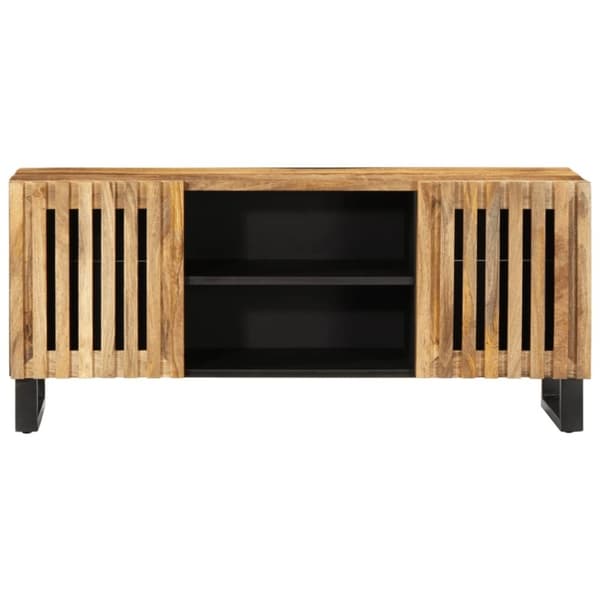 vidaXL Tv-bänk 105x34x46 cm massivt grovt mangoträ