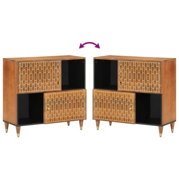 vidaXL skab 80x33x75 cm massivt mangotræ