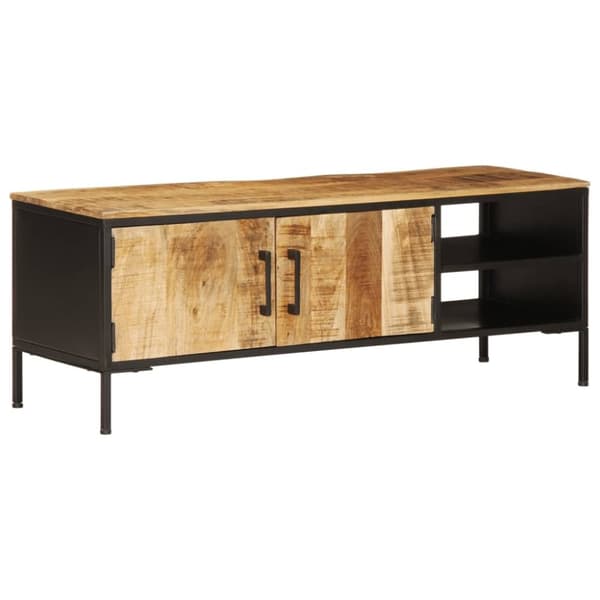 vidaXL TV-benk 110x35x40 cm grovt heltre mangotre