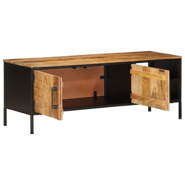 vidaXL TV-benk 110x35x40 cm grovt heltre mangotre