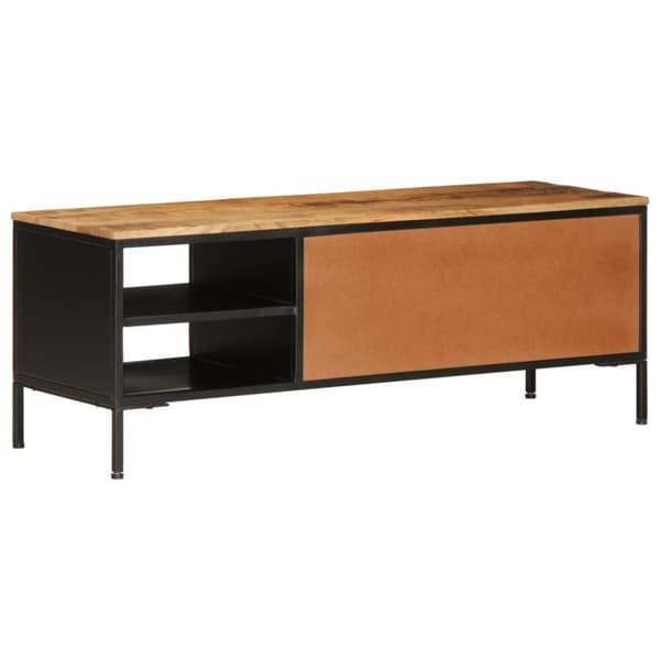 vidaXL TV-benk 110x35x40 cm grovt heltre mangotre