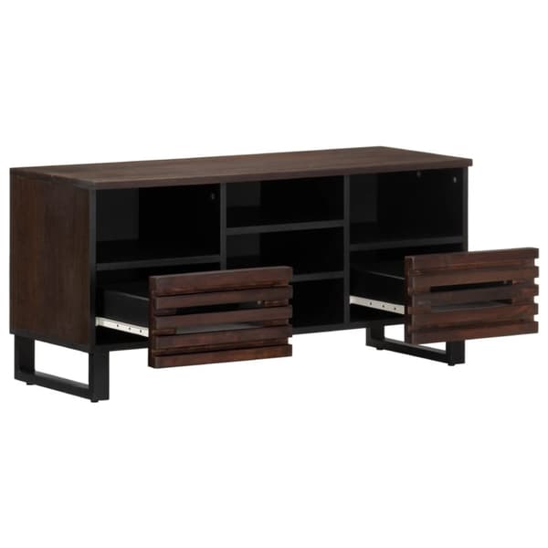 vidaXL tv-bord 100x34x46 cm massivt mangotræ brun