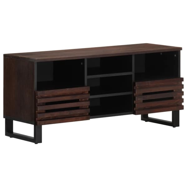 vidaXL tv-bord 100x34x46 cm massivt mangotræ brun