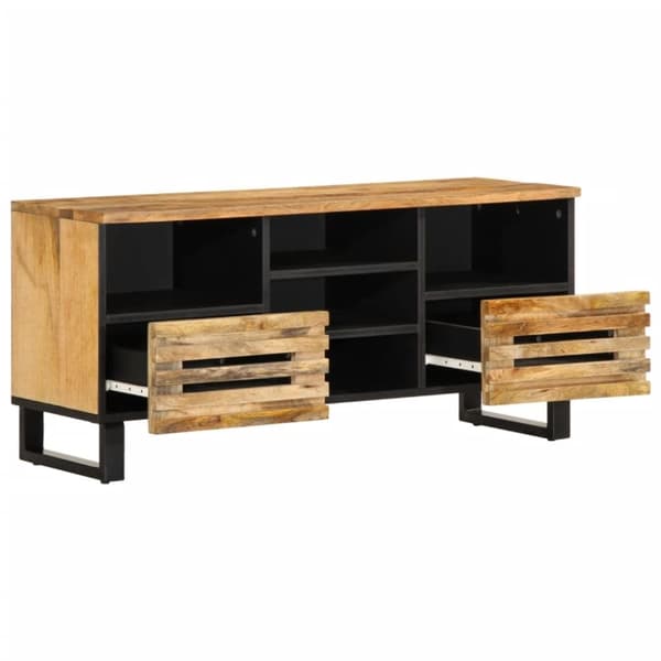 vidaXL TV-benk 100x34x46 cm grov heltre mango