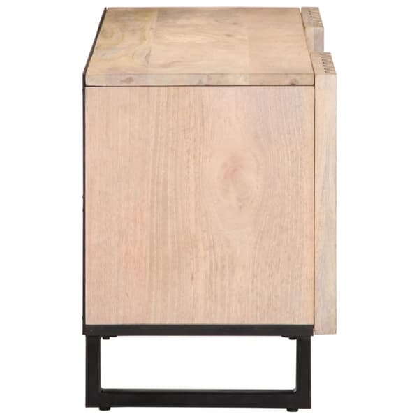 tv-bord 105x34x46 cm massivt mangotræ hvid