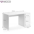Miniatyrbild 3 av 4: VICCO Ruben skrivbord - Matt vit - 140 x 65 cm - Modern design med stor låda och förvaringsfack