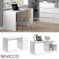 Miniatyrbild 1 av 4: VICCO Ruben skrivbord - Matt vit - 140 x 65 cm - Modern design med stor låda och förvaringsfack