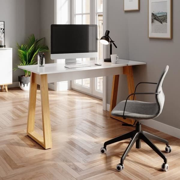 VICCO Nautica Datorbord - Vit/Ek - Reptålig yta - Modern skandinavisk stil
