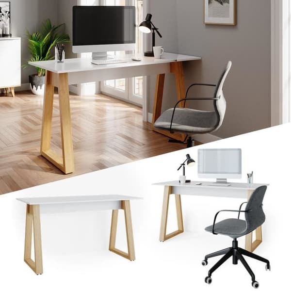 VICCO Nautica Datorbord - Vit/Ek - Reptålig yta - Modern skandinavisk stil