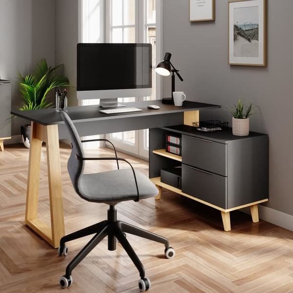 Vicco Hörnbord Nautica datorbord PC antracit ek