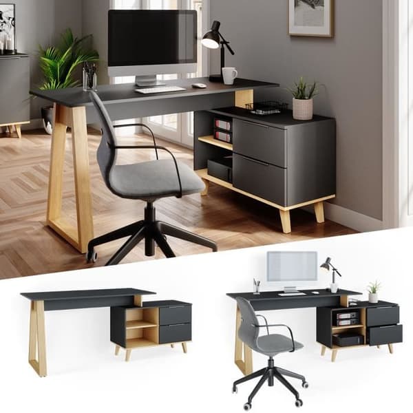 Vicco Hörnbord Nautica datorbord PC antracit ek