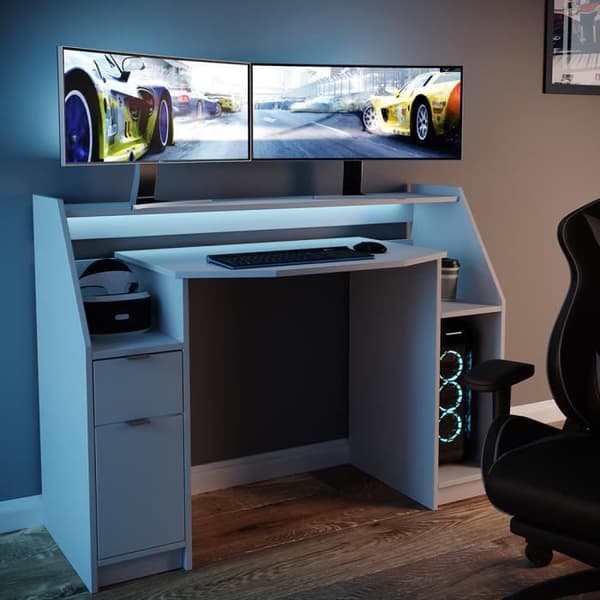 Vicco Datorbord PC skrivbord spelbord Joel vitt spelbord