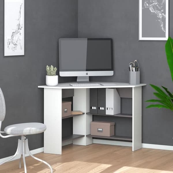 VICCO Arion antracitvit hörnskrivbord - Stor förvaringsyta - 90 x 90 cm