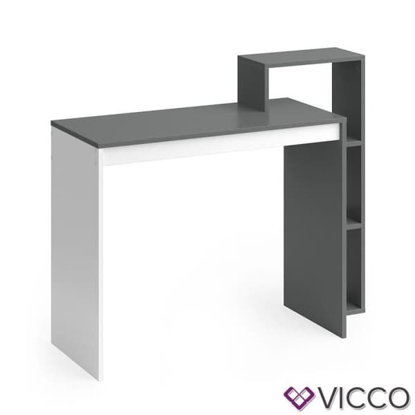 Vicco Leo skrivbord med hylla och PC-bänkskiva Vit antracit