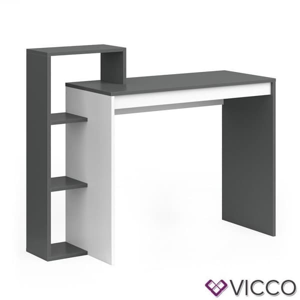 Vicco Leo skrivbord med hylla och PC-bänkskiva Vit antracit