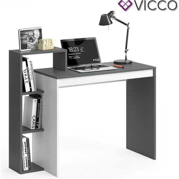 Vicco Leo skrivbord med hylla och PC-bänkskiva Vit antracit