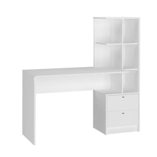 Vicco Skrivbord Arbetsbord Skrivbordsbord Denton vit 2 Lådor Hyllfack