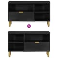 Miniatyrbilde 6 av 11: vidaXL TV-benk svart 80x33x46 cm konstruert tre