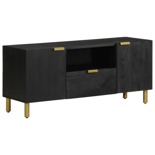 vidaXL tv-bord 105x33x46 cm konstrueret træ sort