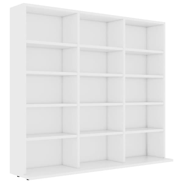 CD-hylla vit 102x23x89,5 cm konstruerat trä