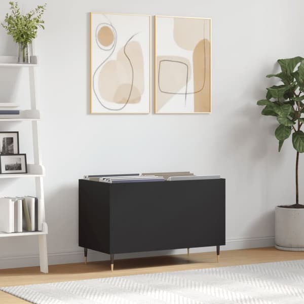 Stereobänk svart 74,5x38x48 cm konstruerat trä