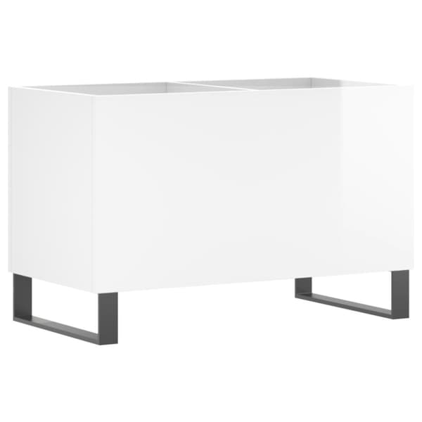 Stereobänk vit högglans 74,5x38x48 cm konstruerat trä