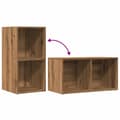 Miniatyrbilde 8 av 11: vidaXL Oppbevaringsboks artisan eik 69,5x34x36 cm konstruert tre