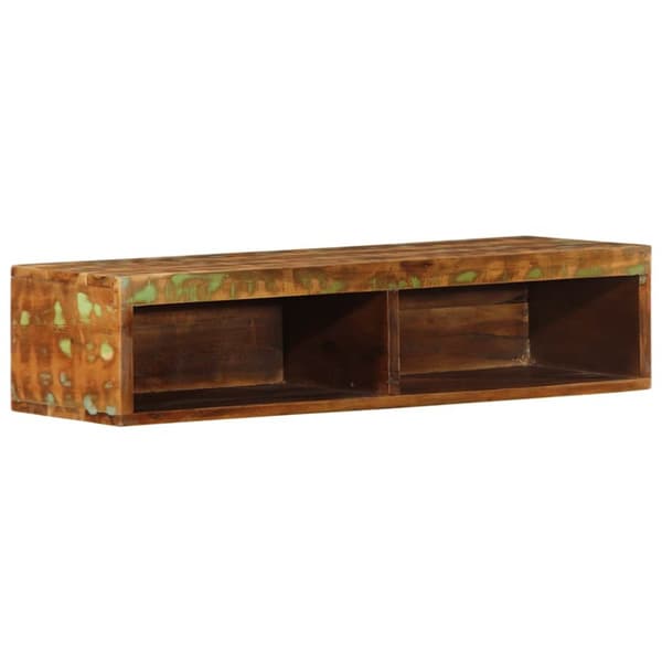 Väggmonterad TV-bänk 80x30x19 cm massivt återvunnet trä