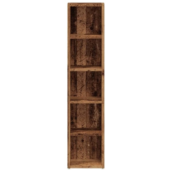 CD-kaapit 2 kpl Vanha puu Väri 21x16x93,5 cm