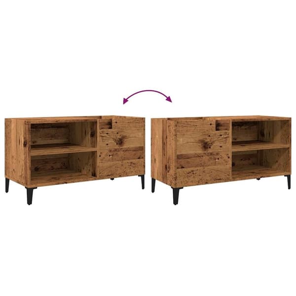 vinylskab 84,5x38x48 cm konstrueret træ antikt trælook