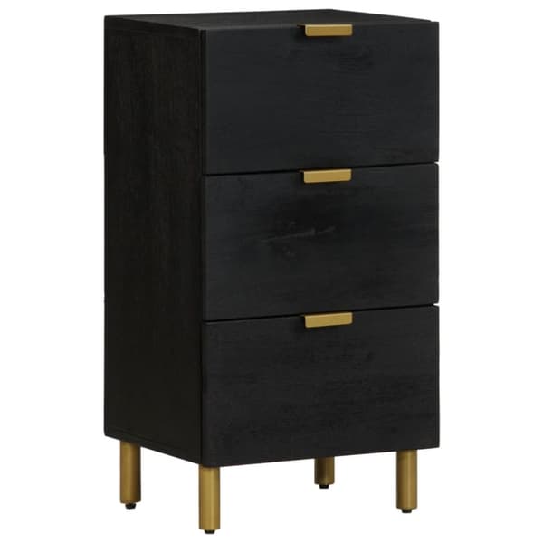kommode 90x34x80 cm konstrueret træ sort