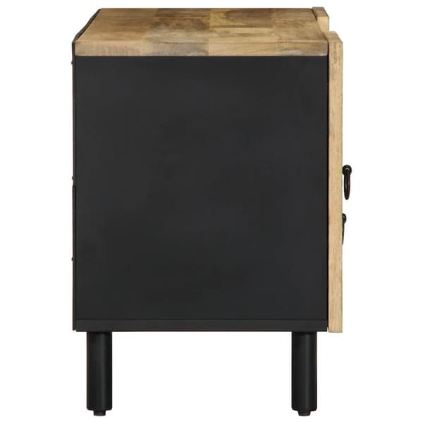 Tv-bänk svart 105x33,5x46 cm massivt grovt mangoträ