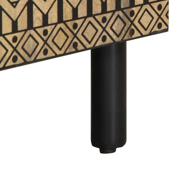 Tv-bänk svart 105x33,5x46 cm massivt grovt mangoträ