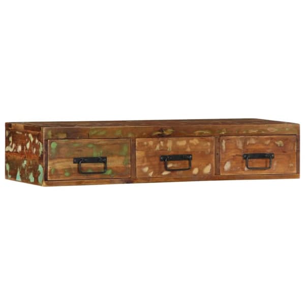 væghængt tv-skab 100x30x19 cm massivt genbrugstræ