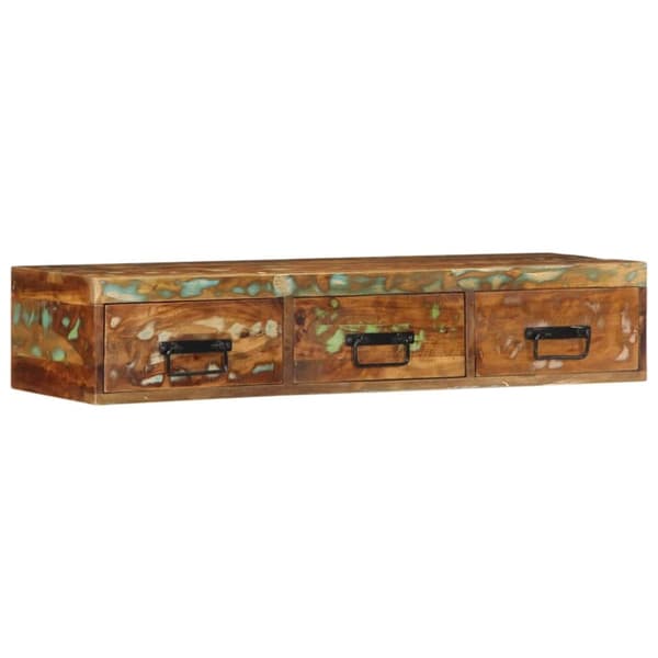 væghængt tv-skab 100x30x19 cm massivt genbrugstræ