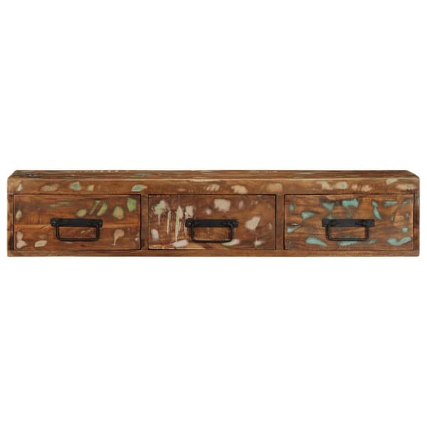 væghængt tv-skab 100x30x19 cm massivt genbrugstræ