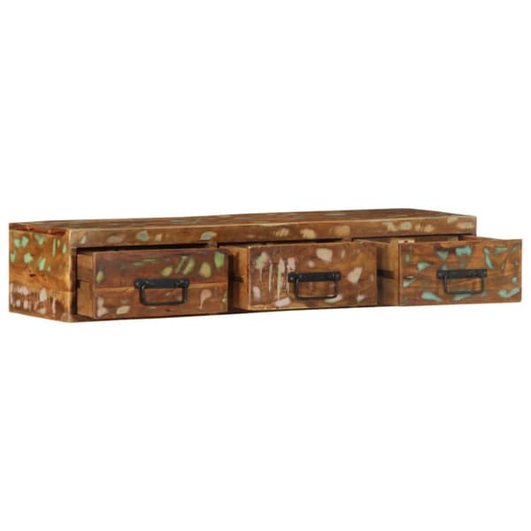 væghængt tv-skab 100x30x19 cm massivt genbrugstræ