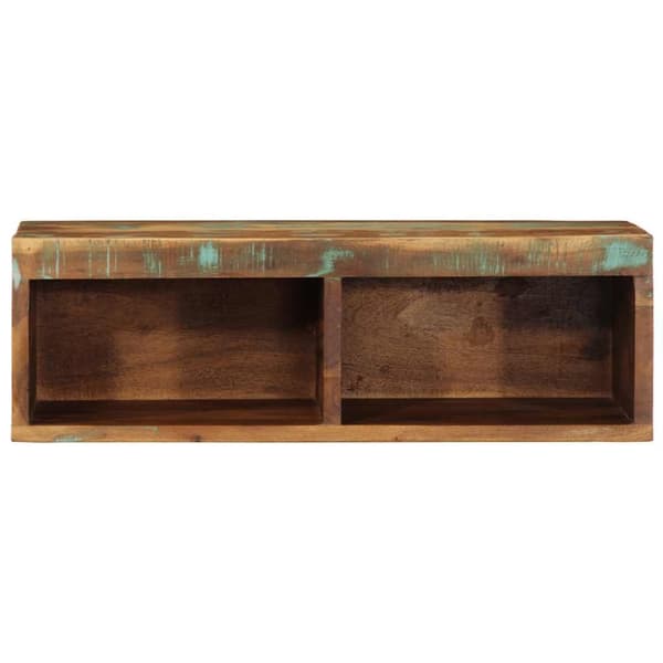 Väggmonterad TV-bänk 60x30x19 cm massivt återvunnet trä