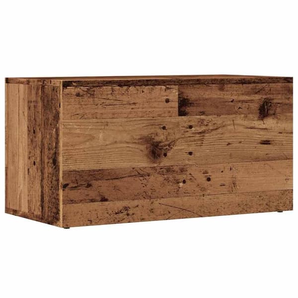 Förvaringslåda åldrat trä 69,5x34x36 cm konstruerat trä