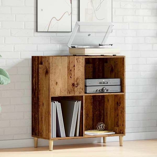 vidaXL Stereobänk åldrat trä 84,5x38x89 cm konstruerat trä