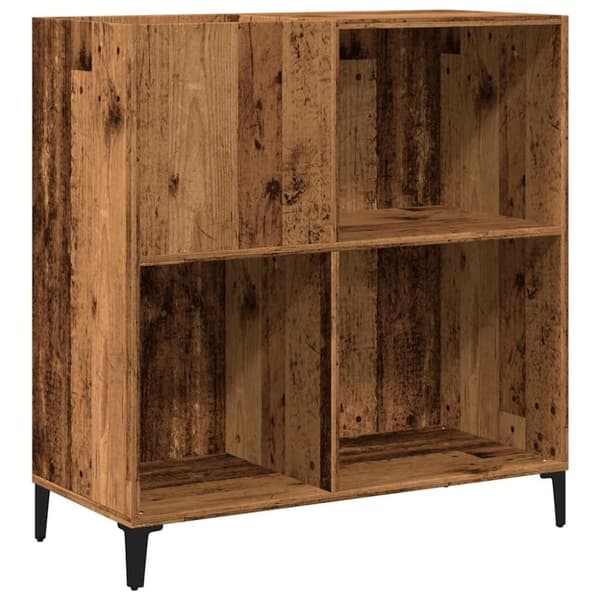 vidaXL LP-levyjen säilytyskaappi vanhaa puuta 84,5x38x89 cm