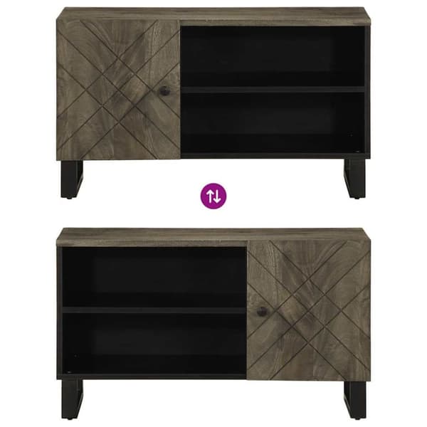 vidaXL TV-benk svart 80x33x46 cm heltre mango