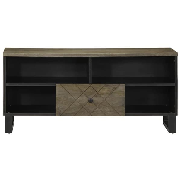 vidaXL TV-benk svart 100x33x46 cm heltre mango