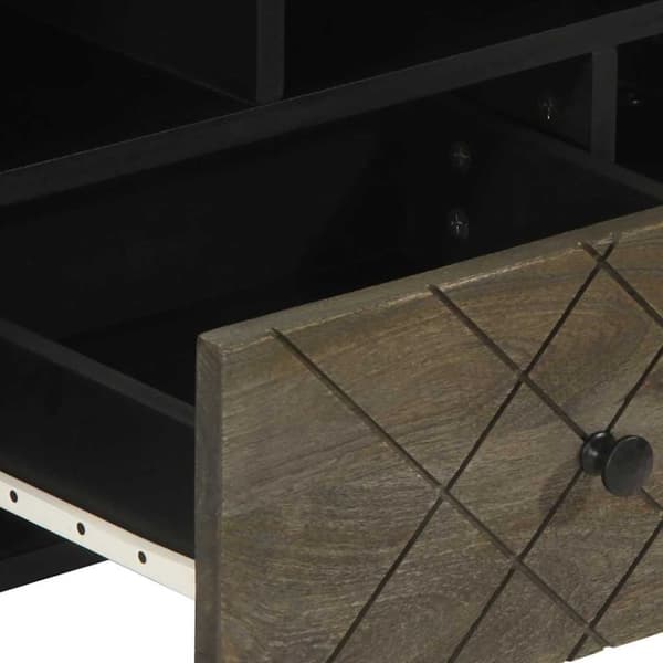 vidaXL TV-benk svart 100x33x46 cm heltre mango