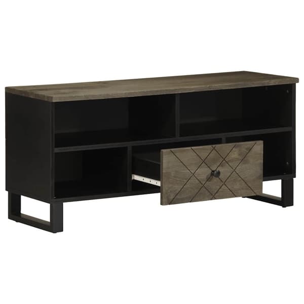 vidaXL TV-benk svart 100x33x46 cm heltre mango