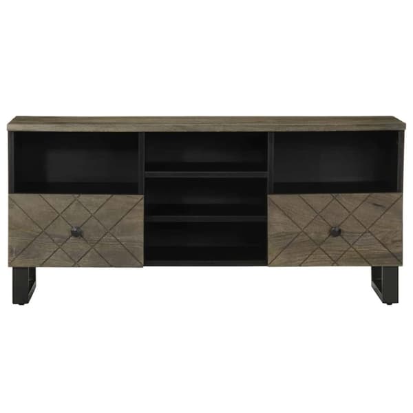 vidaXL tv-bord 100x33x46 cm massivt mangotræ sort