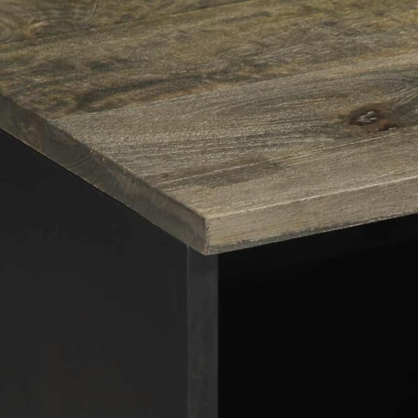 vidaXL tv-bord 100x33x46 cm massivt mangotræ sort