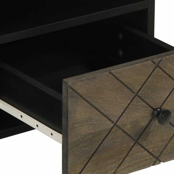 vidaXL tv-bord 100x33x46 cm massivt mangotræ sort